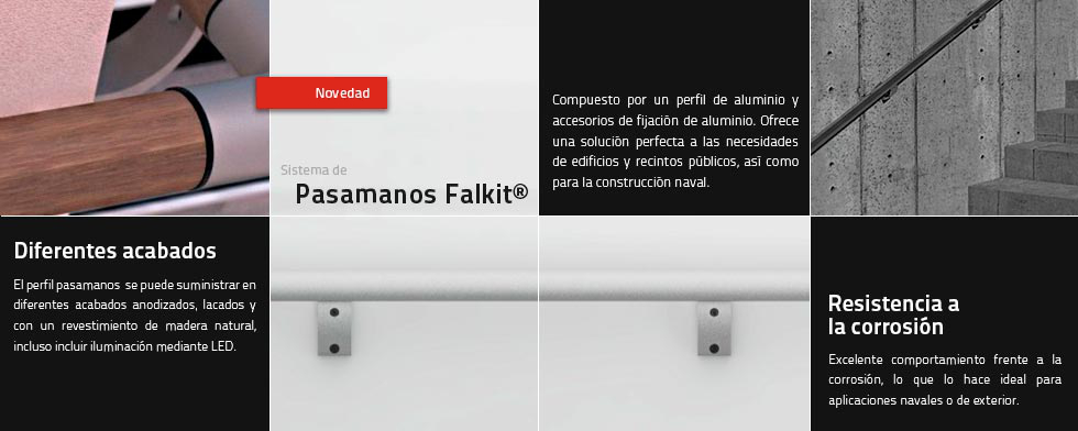 pasamanos de aluminio falkit