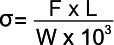 Formula of beam subjected to stress in case 1