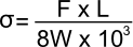 Formula of beam subjected to stress in case 3