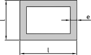 Plano de tubo rectangular