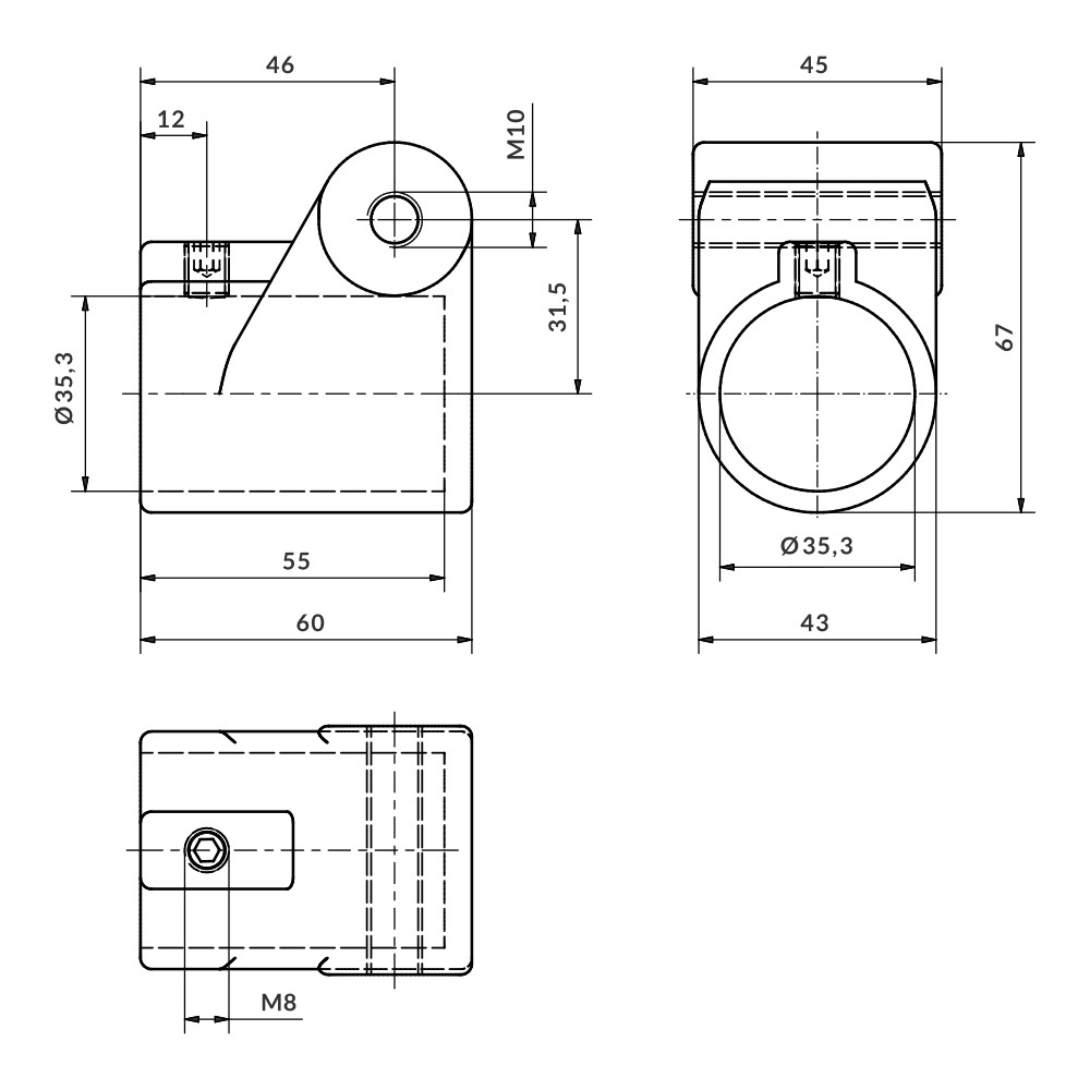 7090508-racor-terminal-giratorio-p1-diametro-35-plano
